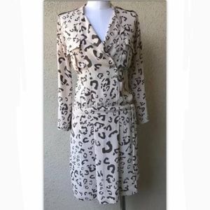 BCBG MAX AZRIA tan leopard print dress XS (K8)
